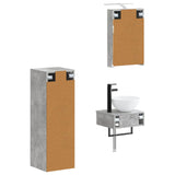 Bathroom Cabinet Set 4 pcs Concrete Grey 40 x 10.5 x 60.5 cm 3407362