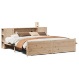 Bookcase Bed without Mattress 200x200cm Solid Wood Pine 3322445