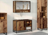 Bathroom Furniture Set with Door 2 pcs Old Wood Engineered Wood 3402554