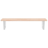Basin Shelf Wall Mounted Steel and Solid Wood Oak 3302386