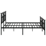 Metal Bed Frame without Mattress with Footboard Black 200x200cm 353464