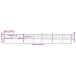 Garden Fence with Hoop Top Steel 1248x100 cm Black 277662
