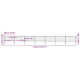 Garden Fence with Hoop Top Steel 1248x100 cm Black 277662