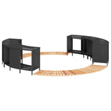 Hot Tub Surround Black Poly Rattan and Solid Wood Acacia 3270640