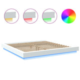 Bed Frame with LED Lights without Mattress White 180x200cm 3281077