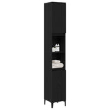 Bathroom Cabinet Black Oak 30 x 30 x 190 cm Engineered Wood 862806