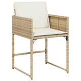 Garden Dining Set with Cushion 5 pcs Beige Poly Rattan 3380021