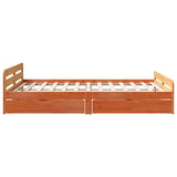 Bed frame without Mattress Wax Brown 150x200 cm King Size Solid Wood Pine 3309037