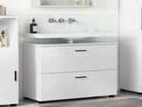 Bathroom Cabinet with Drawer High Gloss White 76.5 x 35 x 64 cm 883298