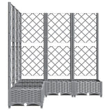 Garden Planter with Trellis Light Grey 120x120x121.5 cm PP 153277