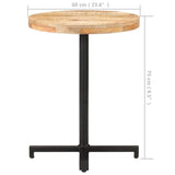 Bistro Table Round 60x75 cm Rough Mango Wood 320265
