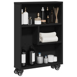 Narrow Storage Trolley Black 48x13x68 cm Engineered Wood 855224