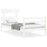 Bed Frame without Mattress White 90x200 cm Solid Wood 3195077