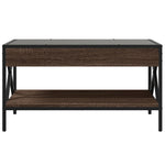 ZNTS Coffee Table with Infinity LED Brown Oak 70x50x38 cm 847706