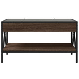 ZNTS Coffee Table with Infinity LED Brown Oak 70x50x38 cm 847706