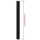 2 Telescopic Table Legs Black 710 mm-1100 mm 242153
