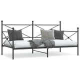 ZNTS Day Bed without Mattress Black 100x190 cm Steel 4104669