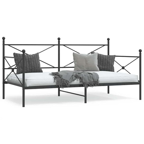 ZNTS Day Bed without Mattress Black 107x203 cm Steel 4104671