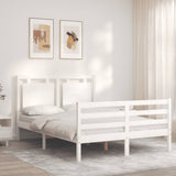 Bed Frame without Mattress White 140x190 cm Solid Wood 3194032