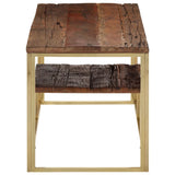 Coffee Table Gold Stainless Steel and Solid Wood Sleeper 350022
