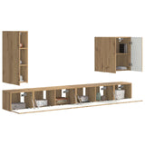 TV Wall Cabinet Set Wall-mounted 6 pcs Artisan Oak 3408951
