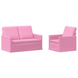 Sofa Set 2 pcs Pink Fabric 3433145