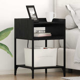 Bedside Cabinet Black Oak 40 x 40 x 61 cm Engineered Wood 859470