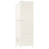 152187 Garden Shed White 55x52x174,5 cm Solid Wood Fir