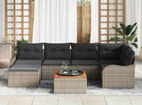 Garden Sofa Set with Storage 7 pcs Grey Poly Rattan 3356144