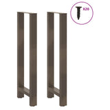 Bar Table Legs Natural Steel 2 pcs 40x cm Steel 4013351