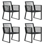 ZNTS 5 Piece Outdoor Dining Set PVC Rattan Black 3060215