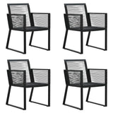 ZNTS 5 Piece Outdoor Dining Set PVC Rattan Black 3060215
