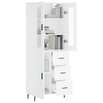 Highboard White 69.5x34x180 cm Engineered Wood 3198481