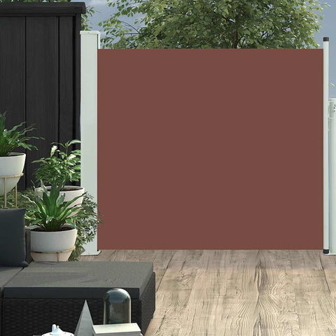 Patio Retractable Side Awning 100x300 cm Brown 48375