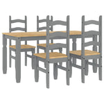 ZNTS 5 Piece Dining Set Panama Grey Solid Wood Pine 3345204