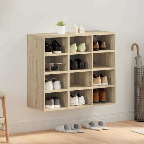 Shoe Cabinet Sonoma oak 77.5 x 30 x 67 cm Engineered wood 808714