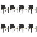 Outdoor Dining Set Black Poly rattan 9 Piece Set Durable 3100412