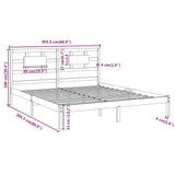 Bed Frame without Mattress White 200x200 cm Solid Wood 3105686