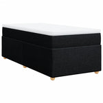 ZNTS Box Spring Bed with Mattress Black 90x200 cm Fabric 3285347