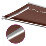 ZNTS Manual Retractable Awning with LED Brown 600x350 cm 3215400