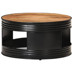 ZNTS Coffee Table Black 68x68x36 cm Solid Acacia Wood 321933