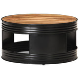 ZNTS Coffee Table Black 68x68x36 cm Solid Acacia Wood 321933