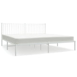 ZNTS Metal Bed Frame without Mattress with Headboard White 193x203cm 350937