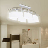 Ceiling Lamp Set of 2 Chrome, White Metal, Glass Medium 278760