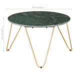 ZNTS Coffee Table Green 65x65x42 cm Real Stone with Marble Texture 286447