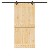 Sliding Door NARVIK Natural and Black 95 x 210 cm 3445285