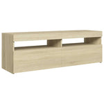 TV Cabinet with LED Lights Sonoma Oak 120x35x40 cm 804376