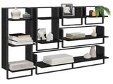 Wall Shelf Set 6 pcs Black Oak 100 x 25 x 30 cm Engineered Wood 882849