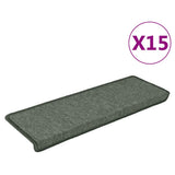 Stair Mats 15 pcs 65x21x4 cm Dark Green Rectangular Edge 326193