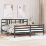 Bed Frame without Mattress Grey 200x200 cm Solid Wood 3193943